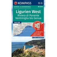 2444 Ligurien West Kompass Wanderkarte